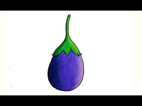 How to Draw a Brinjal with oil pastels step by step
