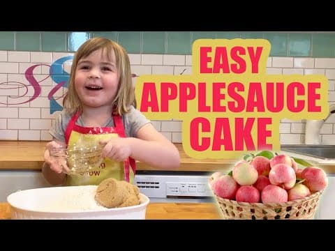 Easy One Bowl Applesauce Cake with 4 Year Old Susie