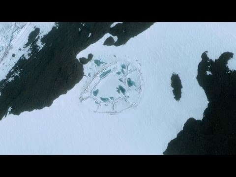 Did anyone else notice this strange shape on the antarctic ice?