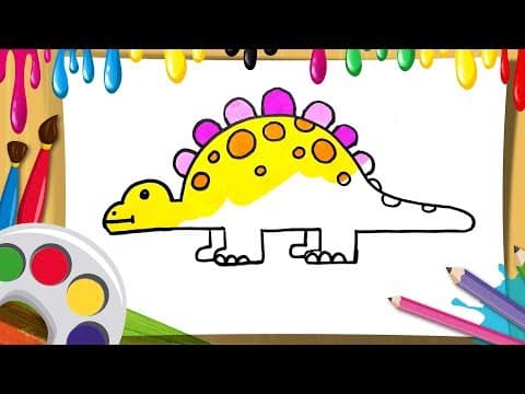 dinosaur drawing and coloring for children -  Lesson 115