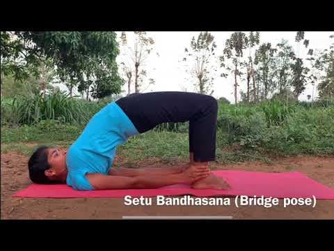 How to do setubandhasana in telugu - bridge pose - yoga in telugu