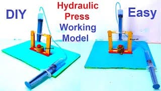 hydraulic press working model science project for exhibition - diy - simple & easy