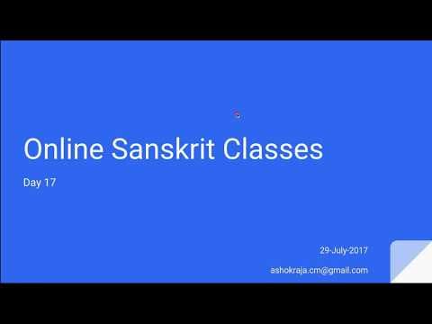 Sanskrit for Beginners - Day 17