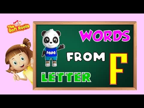 Kids learning - words from letter f - words start with letter f - kids vocabulary words