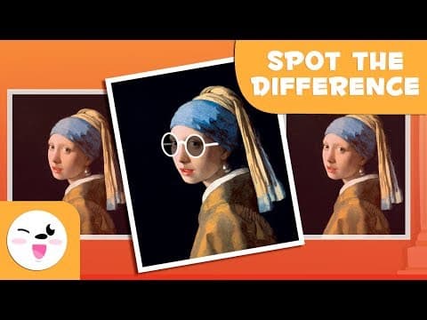 Spot the different painting visual attention for kids international museum day