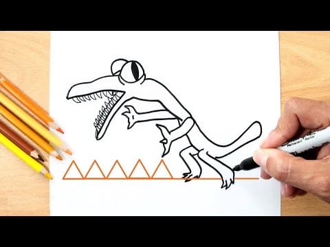 How to draw ORANGE (step by step) | Roblox Rainbow Friends