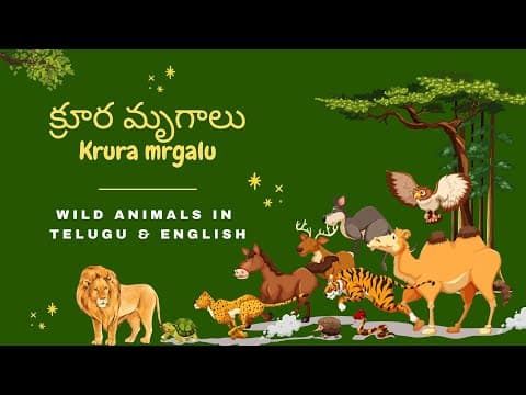 Learn wild animals name - క్రూర మృగాలు