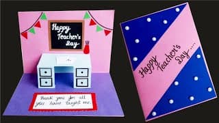 DIY Teachers Day Card|How to make greeting card|Handmade Teachers Day pop-up card making idea