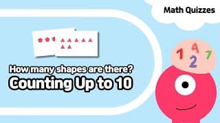 Counting up to Ten| Shape in rows | Kindergarten Preschool Math Quiz