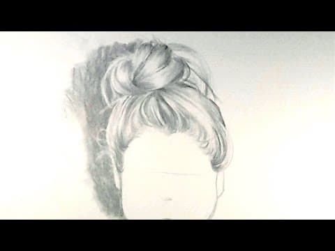 How to draw hair in a bun