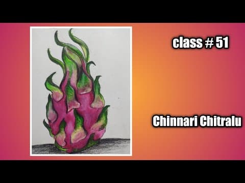 Step by Step drawing|| How to draw fruits ||Dragon Fruit