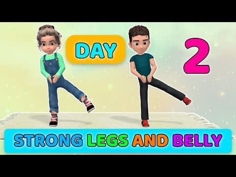 Day 2 of 3 - strong legs and belly - kids exercises