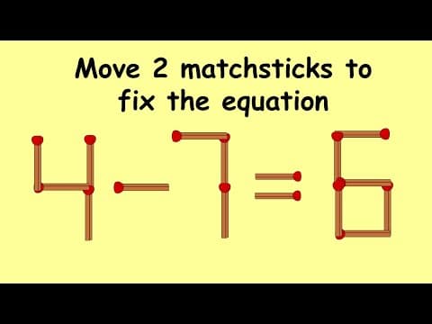 Fix 4-7=6 | Match Stick Puzzles part 18 | Puzzles with Answer