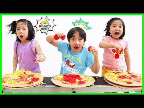 Ryan Making PIZZA on Conveyor Belt Challenge