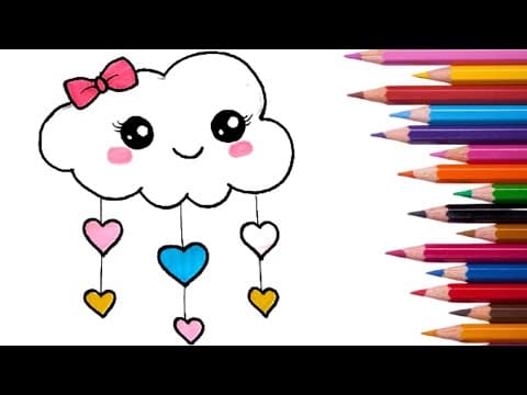 How to draw a cloud step by step - cloud drawing lesson