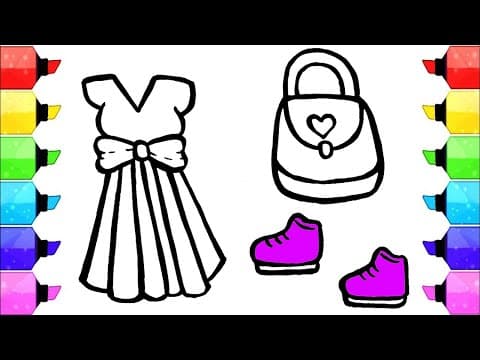 Dress & Purse Drawing & Coloring | Fun Art Activity for Kids & Toddlers