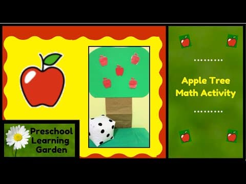 Letter a apple math activity - preschool educational