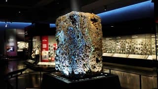 Giant amethyst geodes, the Singing Stone, and a fluorescent rock slab