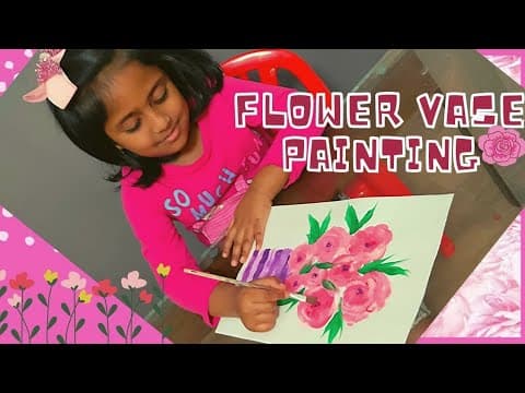 Flower painting for kids - kids painting - rose painting