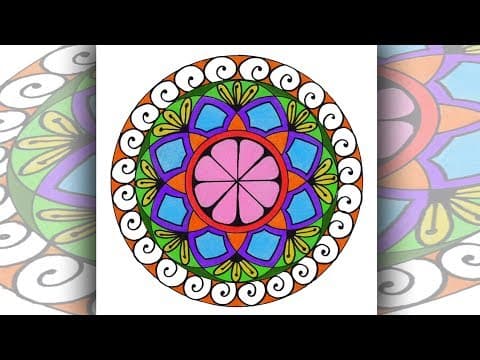 How to draw Design and Color step by step - Alpana drawing - Naksha Drawing