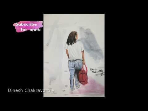 5 Minute Watercolour painting | A Student | #illustration