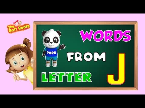 Kids learning - words from letter j - words start with letter j - kids vocabulary words