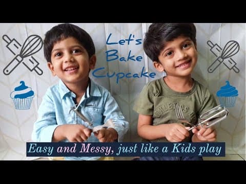 Kids Baking - Banana Chocolate cupcake | weekend baking by 4 year and 2 year old brothers