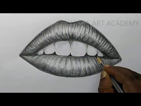How to Draw Lips and Pencil Shade step by step for beginners /How to Draw Women Lips in Pencil Shade