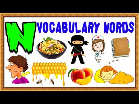Vocabulary words for kids - words from letter n - words that start with n