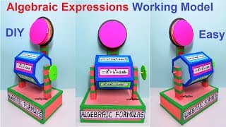 algebraic expressions working model project - maths tlm - maths project - diy