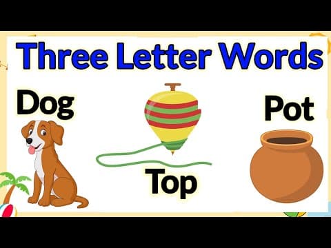 Three letter words for kids | Three letter words | Reading for kids | Cvc words | 3 letter words