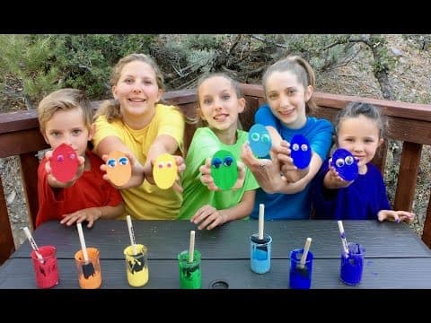 Learn English Colors Rainbow Paint Oval Eyes