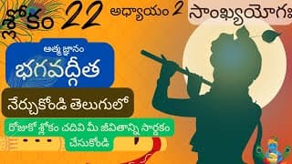 భగవద్గీత 2వ అధ్యాయం – 22వ శ్లోకం || sankyayoga || bhagavadgita in telugu || divine touch telugu