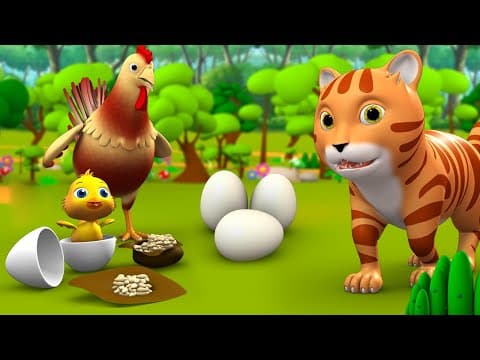 Hen's Eggs and Funny Cat Story - 3D Kids Hindi Moral Stories