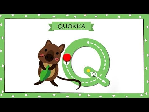 Words from letter q - words from alphabets - kids vocabulary words - how to write q