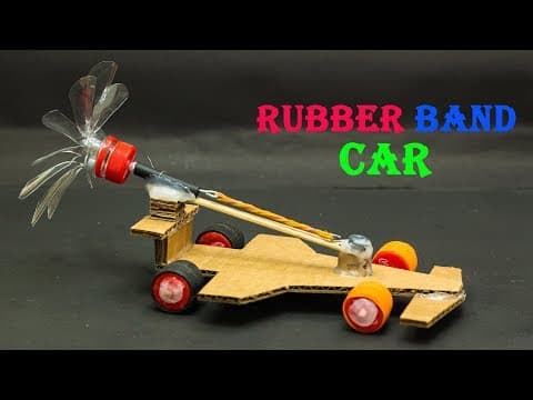 How To Make Rubber Band Car | School Science Projects