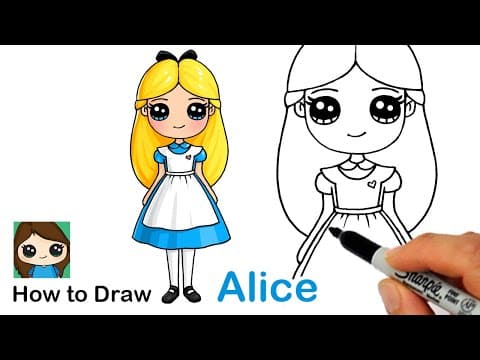 How to draw alice in wonderland