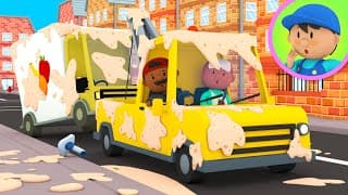 A Tow Truck gets squeakyclean at the Car Wash  Cartoon for kids