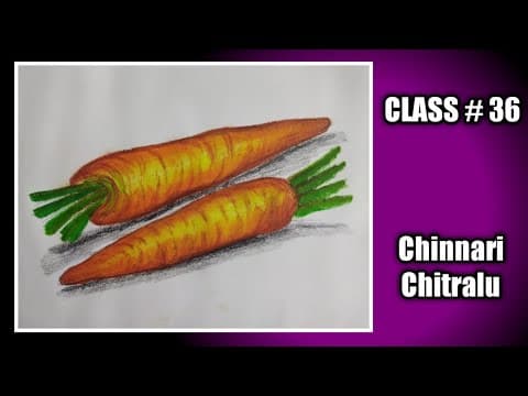 Step by Step Drawing for Kids||Vegetables ||How to draw a carrot