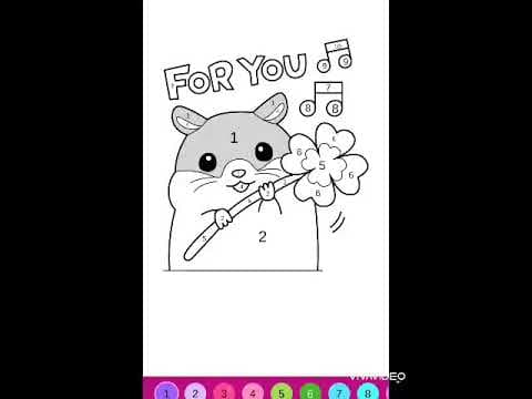 Coloring cute hamster by numbers