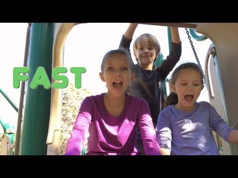 Learn English Words Opposites playground slide