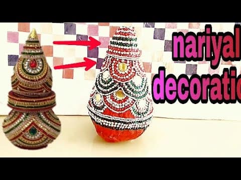 how to decorate nariyal , how to make sagun nariyal ,how to make nariyal of news paper
