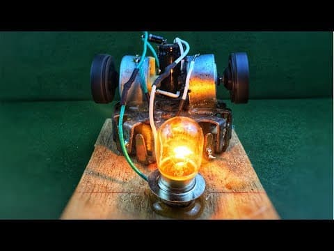 Mini electricity self running generator using dynamo motor and capacitor | Free energy