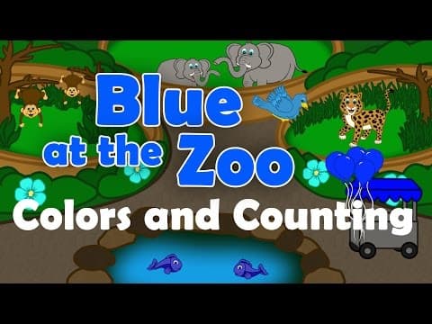 Counting to 5 with the color blue - learn colors - learning to count - kids song by 123abctv