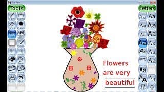 How to draw a flower vase using Tux paint Stamps