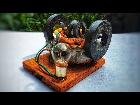 How to make free energy motor generator simple at home - Electricity science experiment project