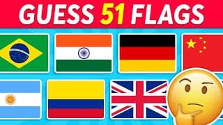 Guess The Flag Quiz | 51 Countries Flag Quiz