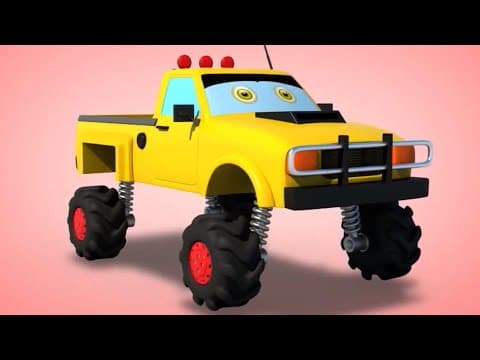 Monster Truck, Animated Car & Truck Cartoon Video For Kids