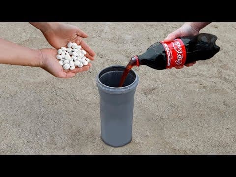 Experiment- Coca Cola, Vinegar, Baking Soda and Mentos Underground