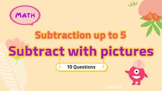 Subtraction up to Five | Subtract with pictures | Kindergarten And Grade1 Math Quiz